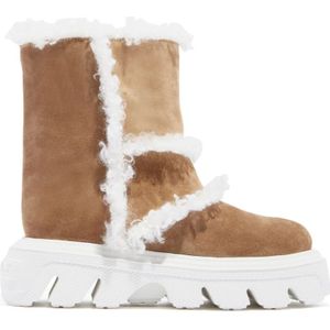 Casadei, Schoenen, Dames, Bruin, 39 EU, Suède, Stoere Winter Enkellaars