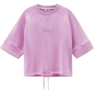 Woolrich, Korte Mouw Crewneck Sweatshirt Paars, Dames, Maat:S