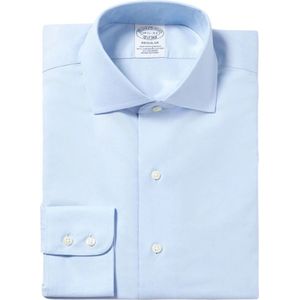 Brooks Brothers, Pastelblauw Regular-Fit Non-Iron Stretch Katoenen Overhemd met Engelse Spreidkraag Blauw, Heren, Maat:2XL