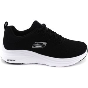 Skechers, Zwarte Sneakers Stof Rubberen Zool Zwart, Dames, Maat:41 EU