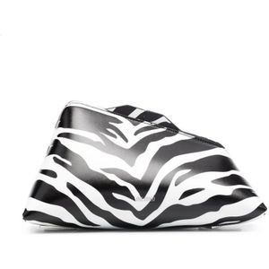 The Attico, Tassen, Dames, Wit, ONE Size, Leer, Zebra Print Envelop Tas