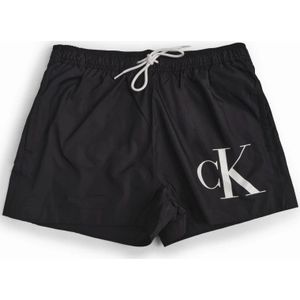 Calvin Klein, Badkleding, Heren, Zwart, S, Polyester, Zwarte Heren Boxer Zwembroek Kort Trekkoord