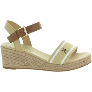 Tommy Hilfiger, Schoenen, Dames, Beige, 40 EU, Kleurrijke Sleehak Sandaal