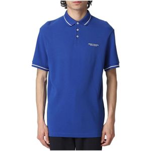 Armani Exchange, Tons: les Bleus Polo Shirt Blauw, Heren, Maat:S
