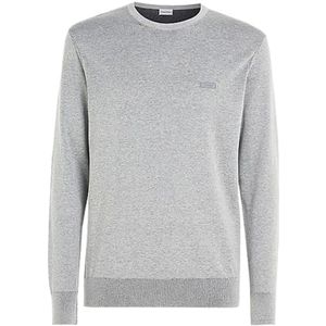 Calvin Klein, Heather Cotton Silk Blend Sweater Grijs, Heren, Maat:XL