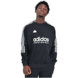 Adidas, Sweatshirts & Hoodies, Heren, Zwart, L, Katoen, Zwarte Sweater Retro Stijl