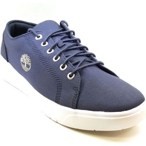 Timberland, Canvas Slip-On Sneaker Navy White Blauw, Heren, Maat:44 EU