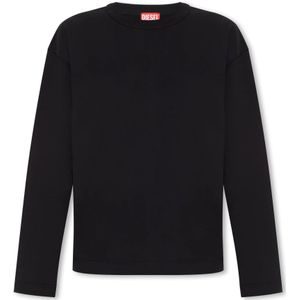 Diesel, Sweatshirts & Hoodies, Heren, Zwart, L, Katoen, ‘S-Macsis-Od’ sweatshirt met logo