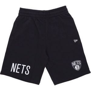 New Era, Korte broeken, Heren, Veelkleurig, S, NBA Wordmark Casual Shorts Zwart/Wit