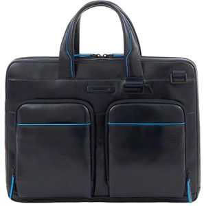 Piquadro, Tassen, Heren, Blauw, ONE Size, Blauwe Laptoptas en i Pad Tas met RFID-bescherming