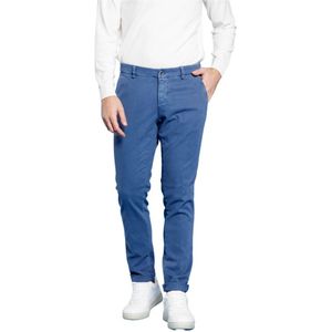 Mason's, Milano Style Extra Slim Fit Chino Broek Blauw, Heren, Maat:XS