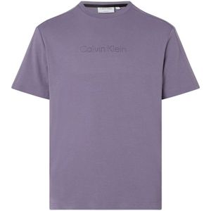 Calvin Klein, Heren T-shirt met bedrukt logo Paars, Heren, Maat:M