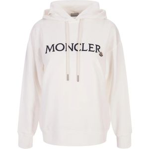 Moncler, Sweatshirts & Hoodies, Dames, Wit, S, Katoen, Hoodies