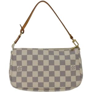 Louis Vuitton Vintage, Pre-owned, Dames, Wit, ONE Size, Pre-owned Canvas clutches