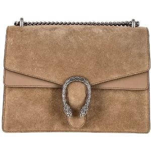 Gucci Vintage, Pre-owned, Dames, Beige, ONE Size, Suède, Pre-owned Suede gucci-bags