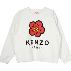 Kenzo, Sweatshirts & Hoodies, Dames, Wit, L, Katoen, Cotton tops