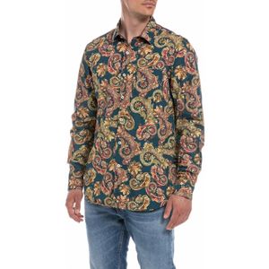 Replay, Casual Overhemd met Paisley Print Veelkleurig, Heren, Maat:L