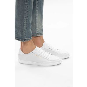 Saint Laurent, Schoenen, Heren, Wit, 45 EU, Leer, Sneakers met logo