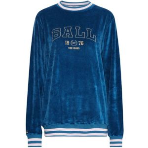Ball, Sweatshirts & Hoodies, Dames, Blauw, S, Katoen, Gestreepte Geribbelde Sweatshirt Oceaan Blauw