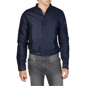 Armani Exchange, Overhemden, Heren, Blauw, S, Casual overhemd