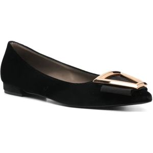 Roberto Festa, Schoenen, Dames, Zwart, 38 1/2 EU, Zwarte Velvet Ballet Flats met Gesp