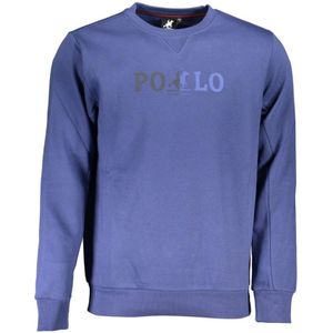 U.s. Polo Assn., Sweatshirts & Hoodies, Heren, Blauw, XL, Katoen, Blauwe Crewneck Fleece Sweatshirt Logo Print