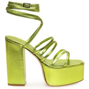 Paris Texas, Schoenen, Dames, Groen, 37 1/2 EU, Platform Sandaal met Hak