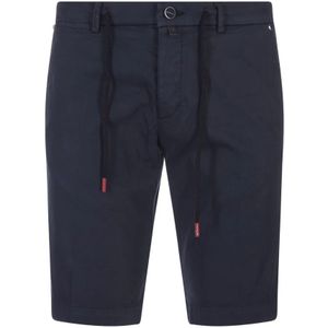 Kiton, Korte broeken, Heren, Blauw, W40, Katoen, Blauwe Zijde Katoen Bermuda Shorts