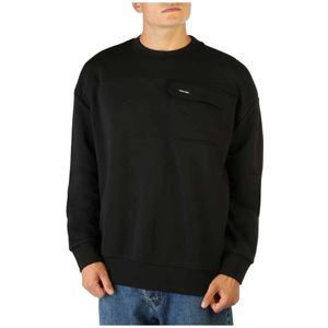 Calvin Klein, Sweatshirts & Hoodies, Heren, Zwart, M, Katoen, Heren Sweatshirt Herfst/Winter Collectie