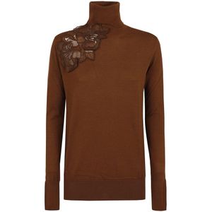 Ermanno Scervino, Truien, Dames, Bruin, S, Hoge hals trui in Toffee