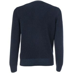 Gran Sasso, Truien, Heren, Blauw, M, Kasjmier, Slim Fit Crew Neck Cashmere Trui