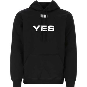 Vtmnts, Sweatshirts & Hoodies, Heren, Zwart, M, Katoen, Zwart katoenen blend sweatshirt