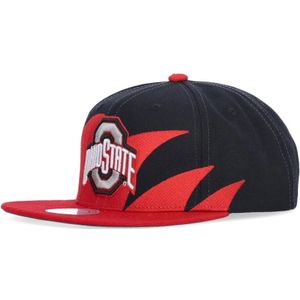 Mitchell & Ness, Accessoires, Heren, Rood, ONE Size, Ncaa Sharktooth Snapback Cap - Originele Teamkleuren