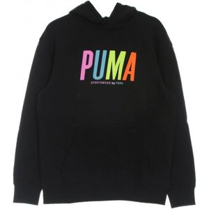 Puma, Lichtgewicht grafische hoodie Zwart, Heren, Maat:M