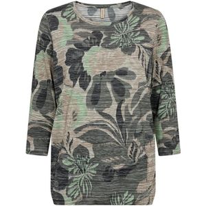 Soyaconcept, Vrouwelijke Blouse met Stoere Print Groen, Dames, Maat:M