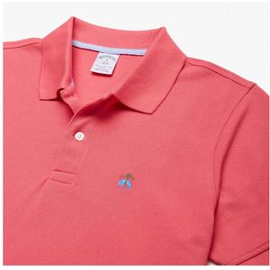 Brooks Brothers, Tops, Heren, Roze, S, Katoen, Slim-fit korte mouwen pique poloshirt