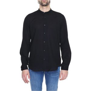 Antony Morato, Overhemden, Heren, Zwart, L, Katoen, Heren Lange Mouwen Shirt Lente/Zomer Collectie