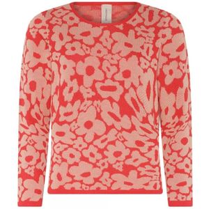 Skovhuus, Truien, Dames, Roze, XL, Katoen, Bloemen Jaquard Pullover in Lotus Pink