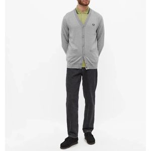 Fred Perry, Truien, Heren, Grijs, L, Katoen, Merino Cotton Classic Cardigan