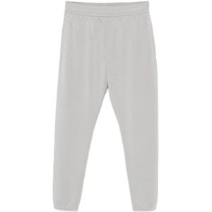 Emporio Armani, Broeken, Heren, Grijs, M, Wol, Grijze Capsule Broek met Elastische Tailleband