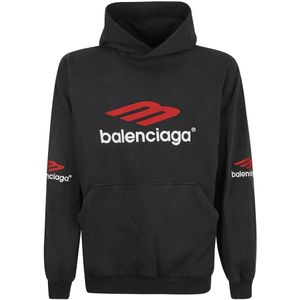 Balenciaga, Sweatshirts & Hoodies, Heren, Zwart, M, Katoen, Stijlvolle Sweaters
