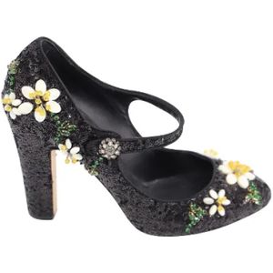 Dolce & Gabbana Pre-owned, Pre-owned, Dames, Zwart, 38 EU, Leer, Pre-owned Canvas heels