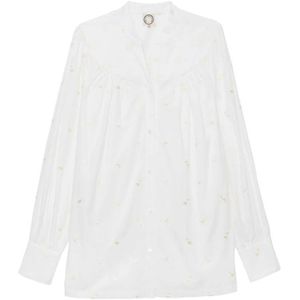 Ines De La Fressange Paris, Witte geborduurde blouse Ornella Wit, Dames, Maat:M