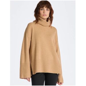 Gant, Truien, Dames, Beige, 2Xl, Wol, Oversized Coltrui in Wol en Kasjmier Mix