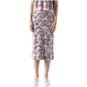 Max Mara Weekend, Rokken, Dames, Roze, S, Romantische Bloemen Midi Rok