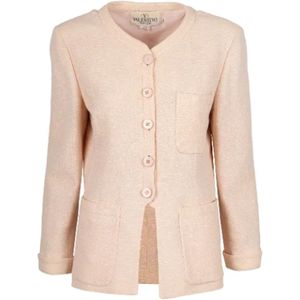Valentino Vintage, Pre-owned Cotton outerwear Roze, Dames, Maat:M