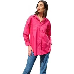 Kaos, Blouses & Shirts, Dames, Roze, S, Lange mouwen knoopshirt Fuchsia