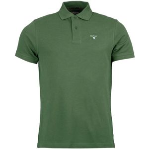 Barbour, Tops, Heren, Groen, M, Katoen, Geruite Piqué Polo voor een Casual Garderobe-update