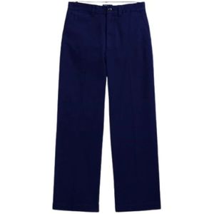 Polo Ralph Lauren, Broeken, Dames, Blauw, 3Xs, Katoen, Flare Chino Broek in Katoen Serge