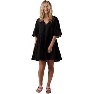 Alix The Label, Alix THE Label Woven Woven broderie a-line dress 999 Black Zwart, Dames, Maat:S